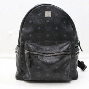 MCM Medium Stark Side Studs Backpack in Visetos Black